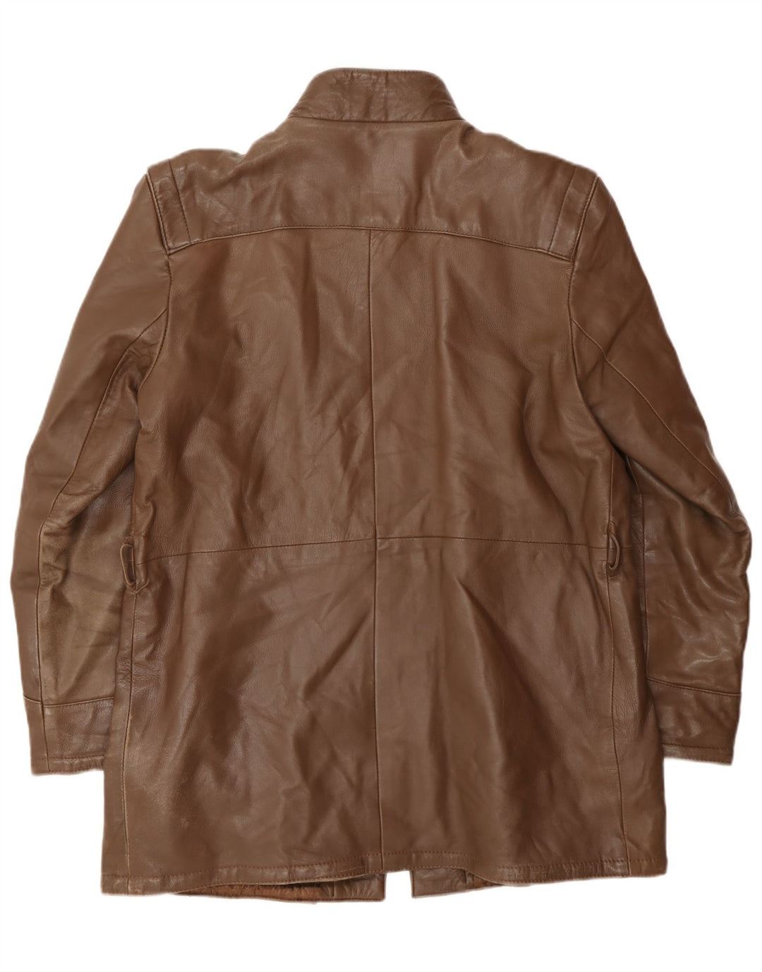 Vintage Womens Leather Coat IT 46 Large Brown Leather