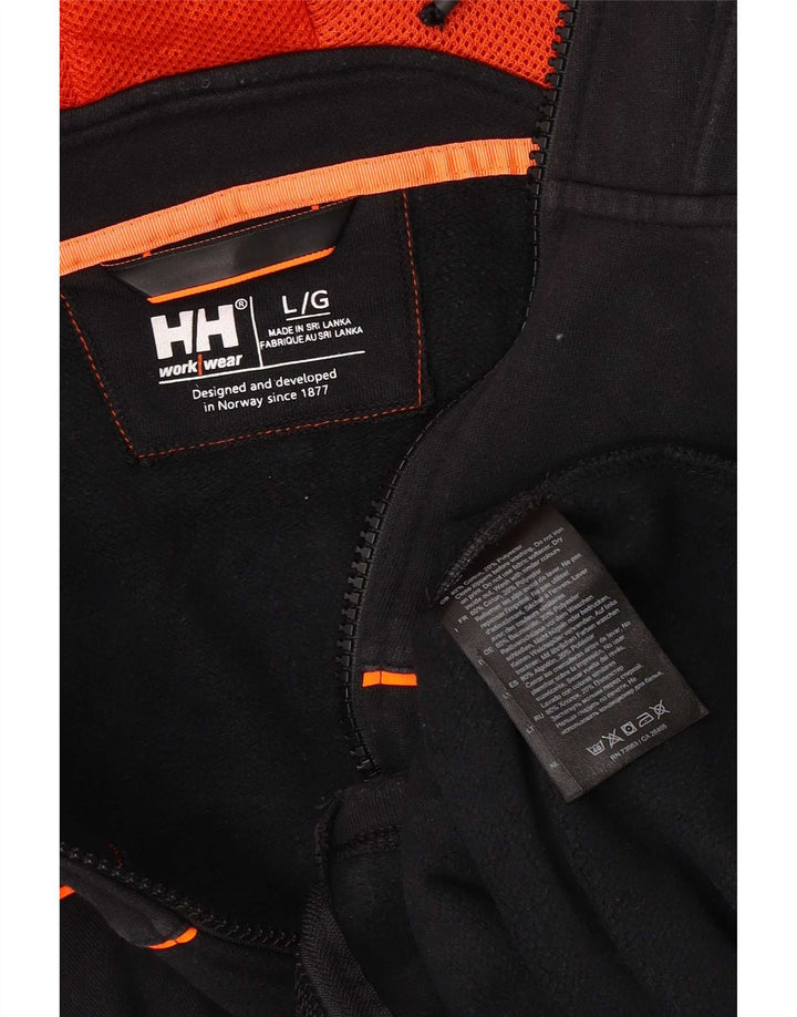 Helly Hansen Mens Graphic Zip Hoodie Sweater Large Black Cotton