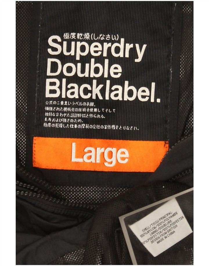 Superdry Girls Graphic Rain Jacket 11-12 Years Large Black Nylon