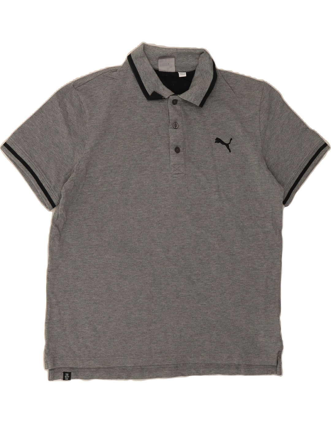 PUMA Mens Polo Shirt Medium Grey Cotton Vintage Puma and Second-Hand Puma from Messina Hembry 