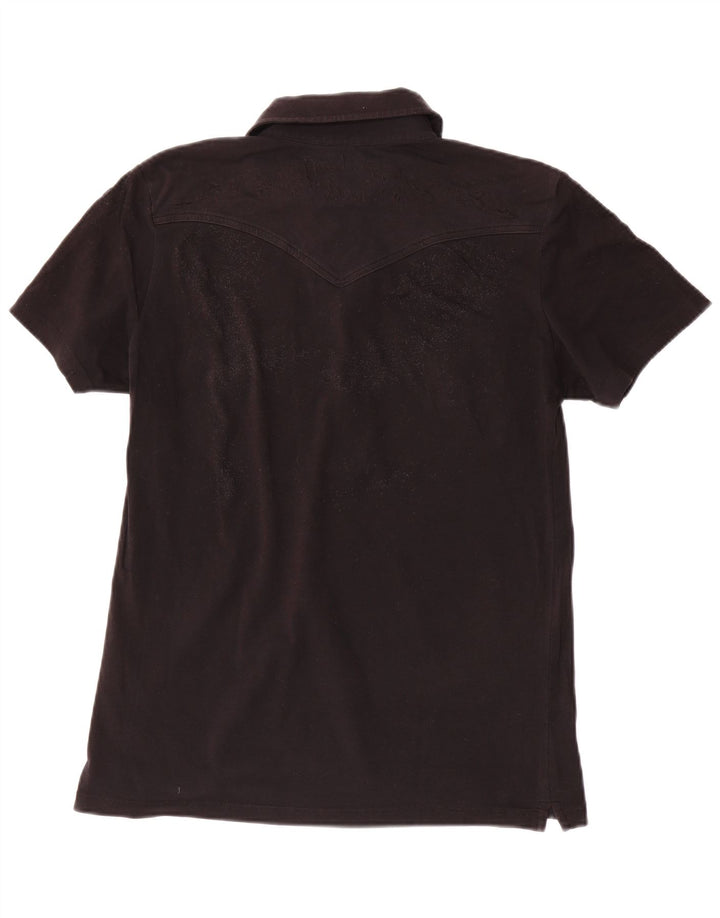 Lee Womens Polo Shirt UK 16 Large Black Cotton