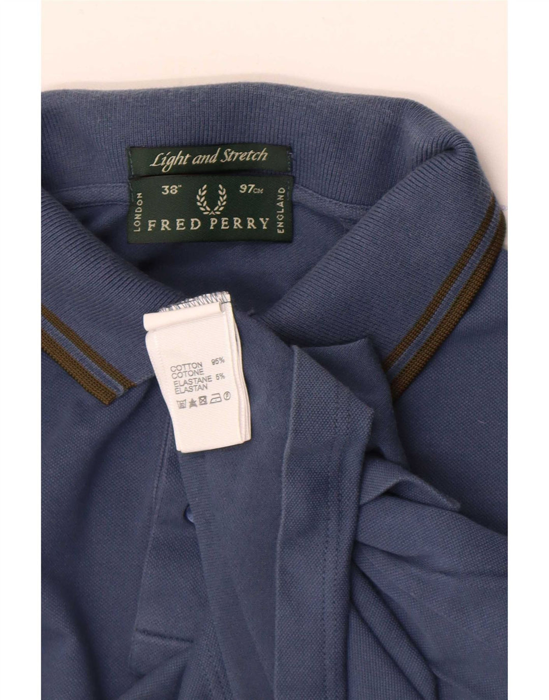Fred Perry Mens Light and Stretch Long Sleeve Polo Shirt Small Navy Blue