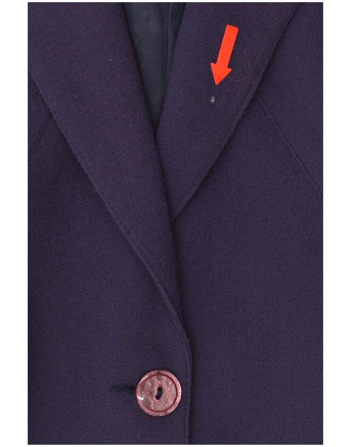 A.Basile Womens 3 Button Blazer Jacket IT 46 Large Purple Wool