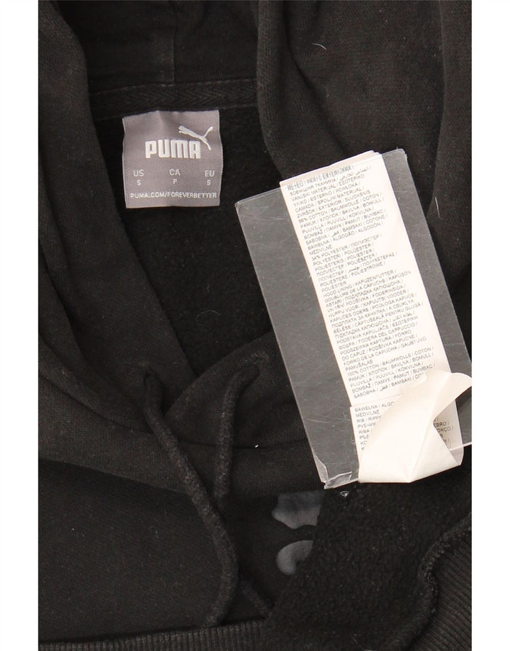 Puma Mens Graphic Hoodie Jumper Small Black Cotton