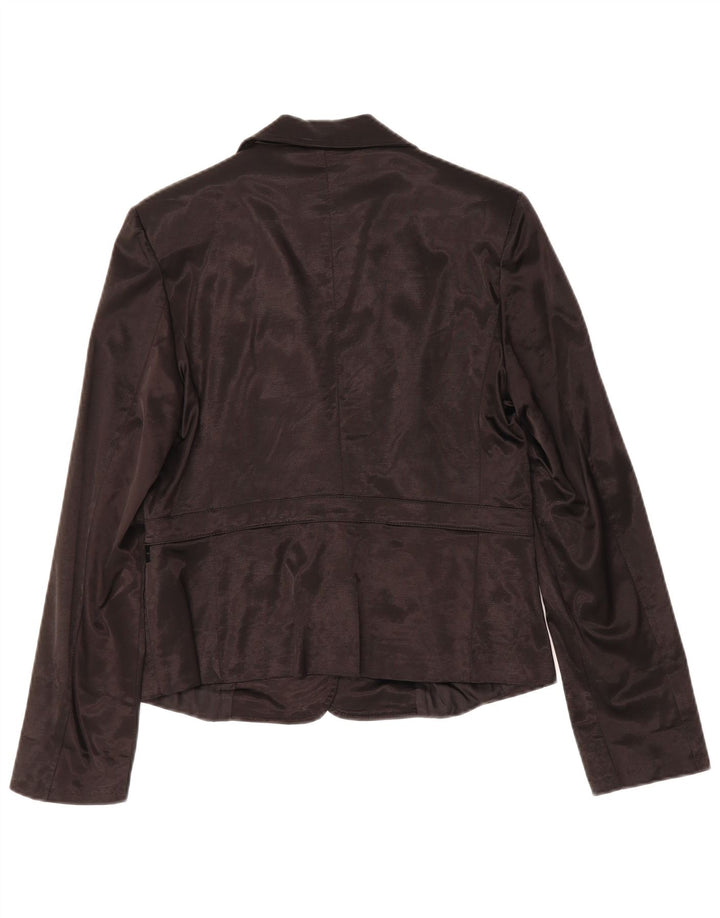 DENNY ROSE Womens 1 Button Blazer Jacket UK 14 Large Black Viscose
