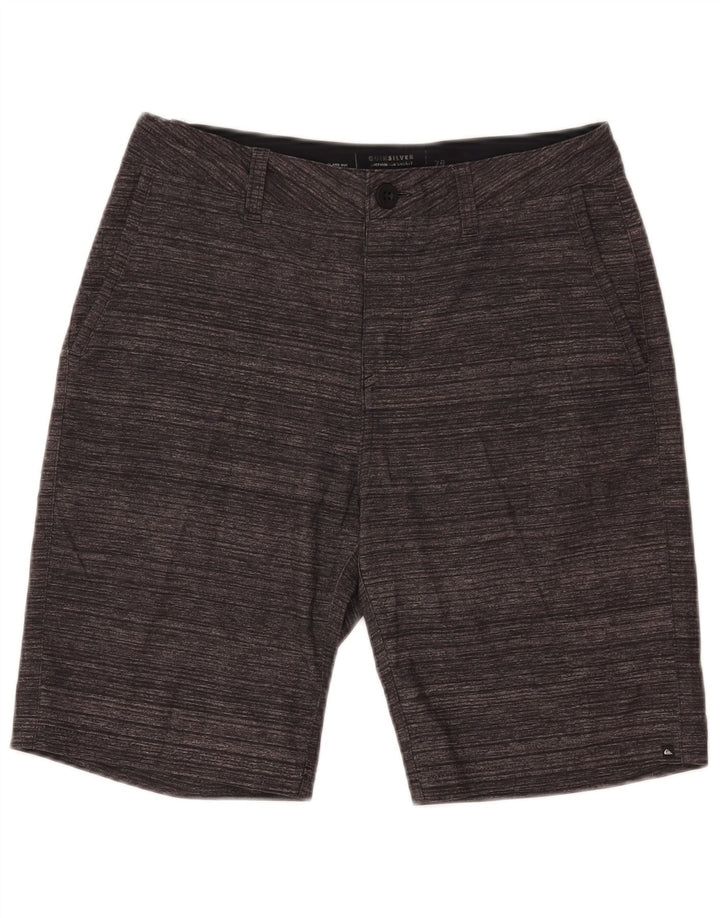 Quiksilver Mens Chino Shorts W28 Small Grey Striped Polyester