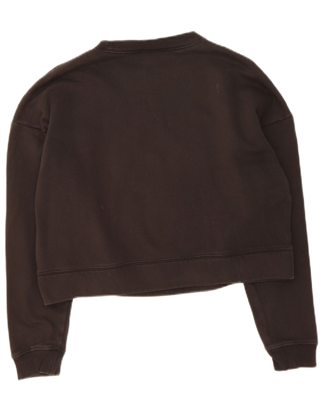 PUMA Womens Oversized Crop Sweatshirt Jumper UK 10 Small Black Cotton