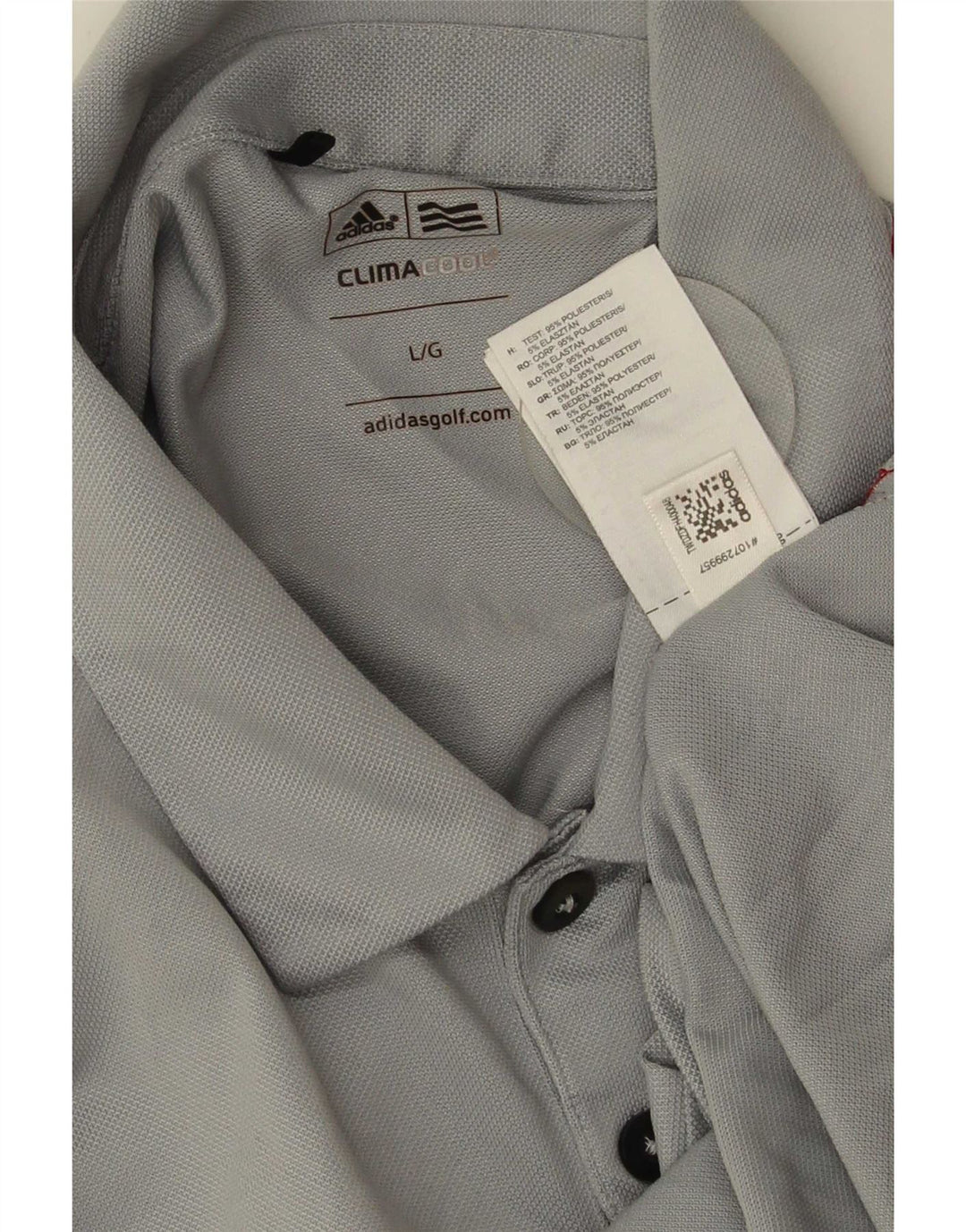 Adidas Mens Climacool Polo Shirt Large Grey Colourblock Polyester