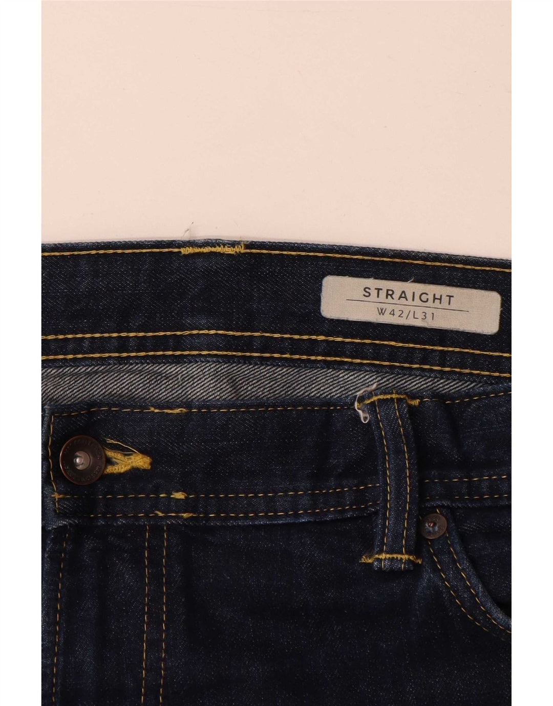 Marks & Spencer Mens Straight Jeans W42 L31 Navy Blue Cotton