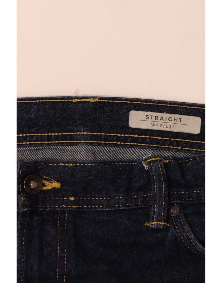 Marks & Spencer Mens Straight Jeans W42 L31 Navy Blue Cotton