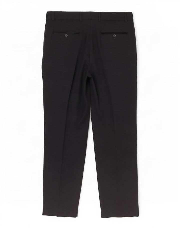 Zara Mens Straight Suit Trousers EU 44 Large W34 L29 Navy Blue Polyester