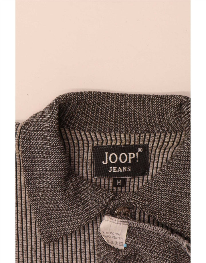 Joop Mens Polo Shirt Medium Grey Pinstripe Cotton