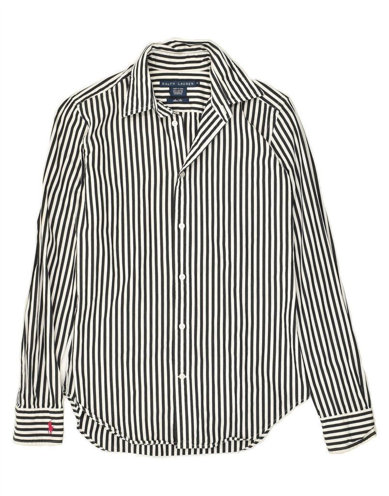 POLO RALPH LAUREN Womens Shirt US 6 Medium Black Striped Cotton | Vintage Polo Ralph Lauren | Thrift | Second-Hand Polo Ralph Lauren | Used Clothing | Messina Hembry 