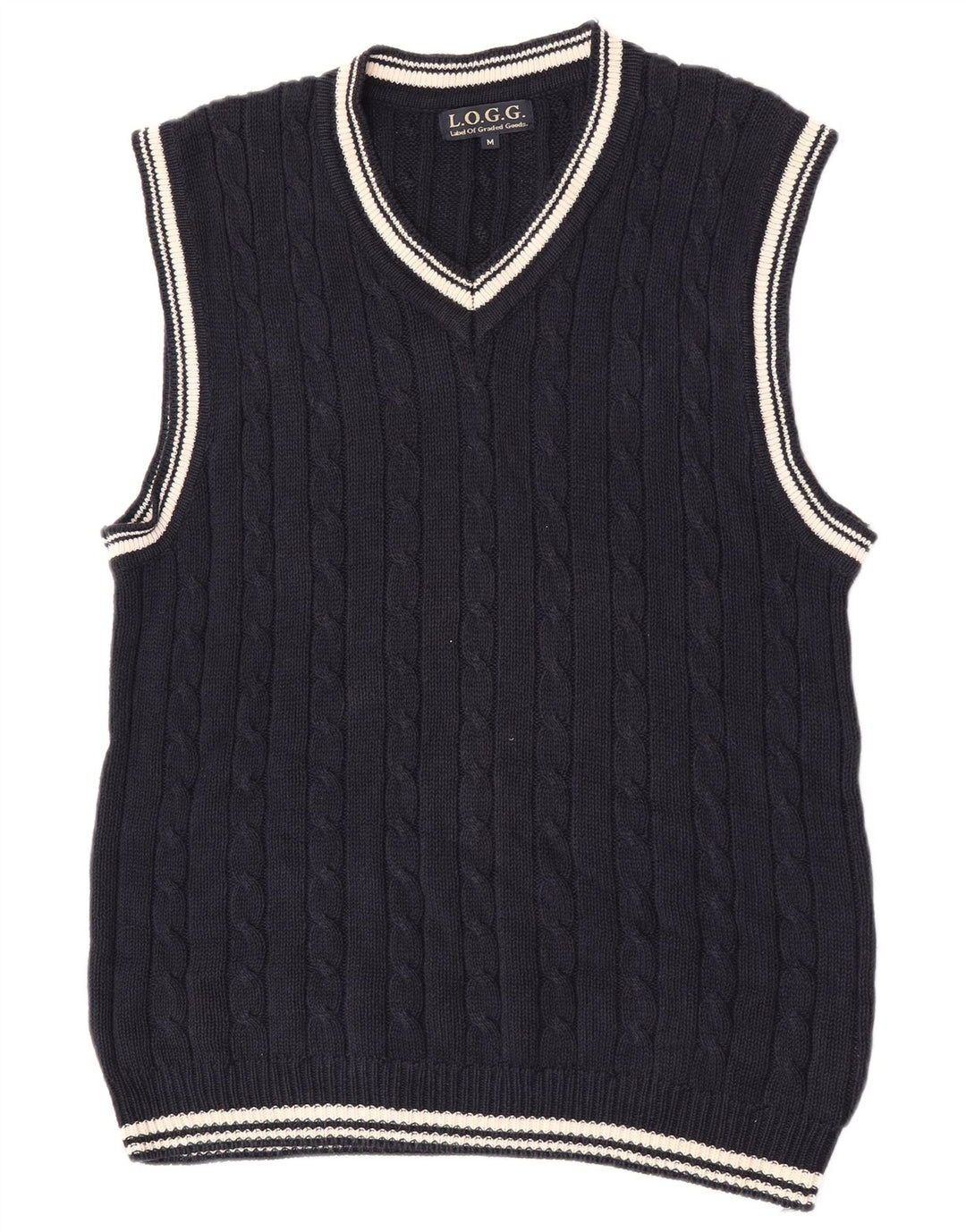 L.O.G.G Mens Vest Tank Top Medium Navy Blue Ramie