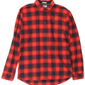 Tommy Hilfiger Mens Checked Regular Fit Flannel Shirt Medium Red Check