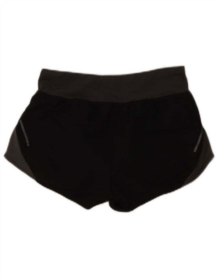 Adidas Womens Running Sport Shorts UK 10 Small Black Colourblock Polyester