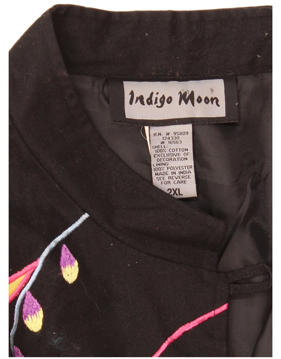 Indigo Moon Womens 5 Button Oversized Blazer Jacket UK 20 2XL Black Floral