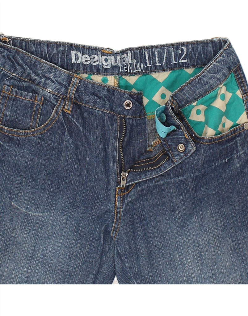 DESIGUAL Girls Denim Shorts 11-12 Years W26  Navy Blue | Vintage Desigual | Thrift | Second-Hand Desigual | Used Clothing | Messina Hembry 