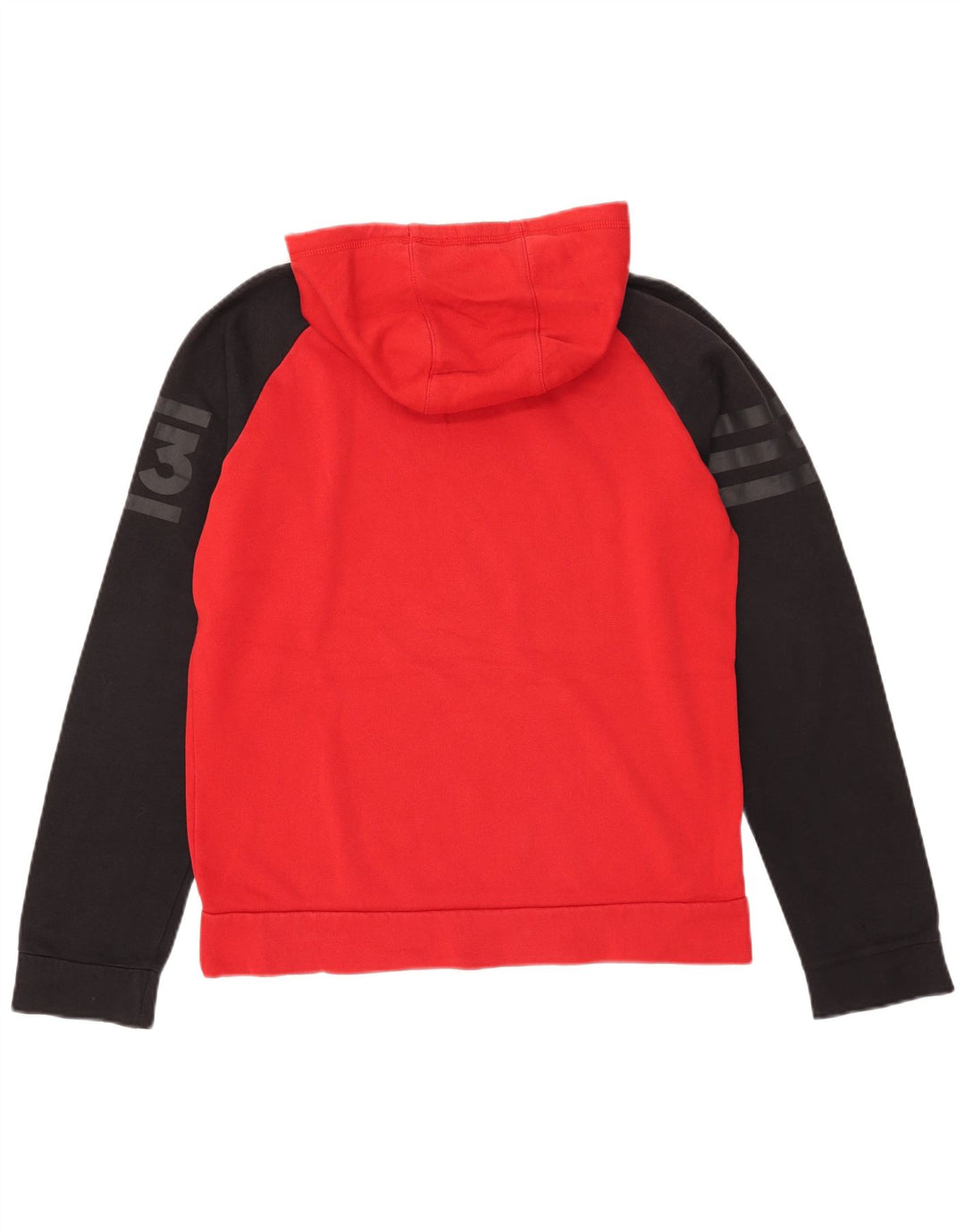 Adidas Mens Graphic Hoodie Jumper Medium Red Colourblock
