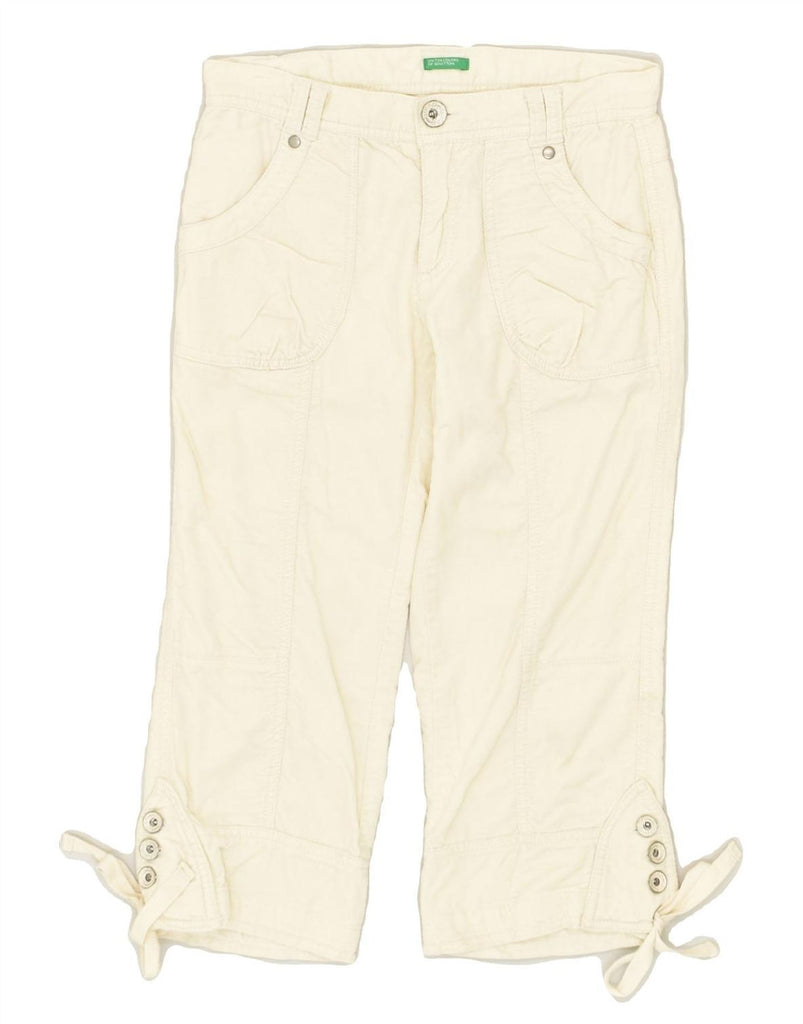 BENETTON Girls Straight Capri Trousers 11-12 Years XL W26 L19  Off White | Vintage Benetton | Thrift | Second-Hand Benetton | Used Clothing | Messina Hembry 