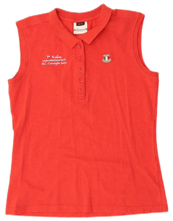 Dolomite Womens Sleeveless Polo Shirt 2XL Red Cotton