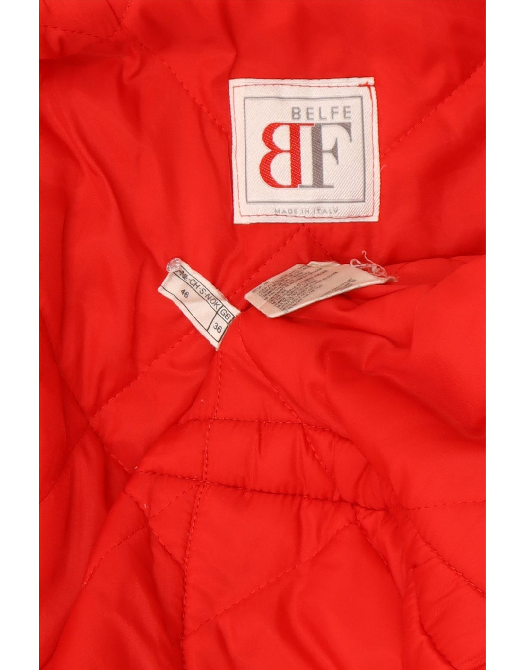 Belfe & Belfe Mens Loose Fit Padded Jacket UK 36 Small Red