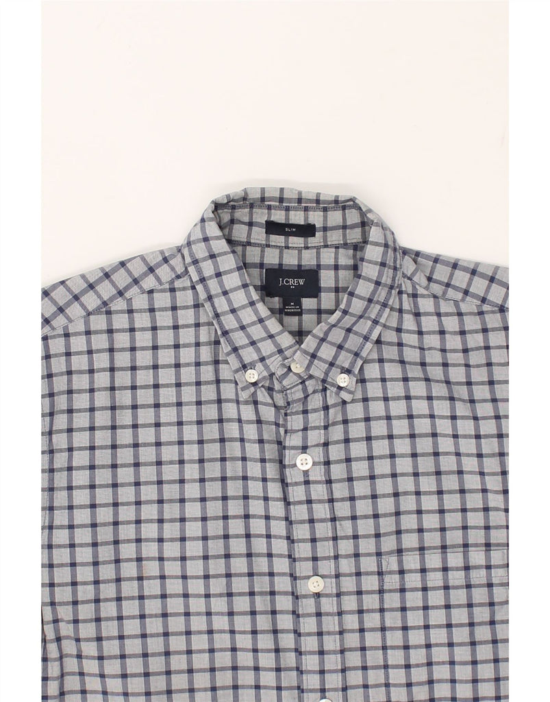 J. CREW Mens Slim Shirt Medium Grey Check Cotton | Vintage J. Crew | Thrift | Second-Hand J. Crew | Used Clothing | Messina Hembry 