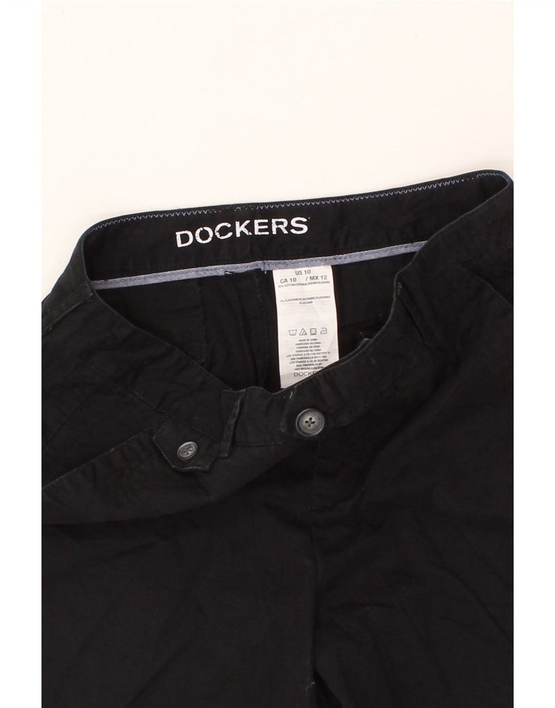 DOCKERS Womens Chino Shorts US 10 Large W32  Black Cotton Vintage Dockers and Second-Hand Dockers from Messina Hembry 