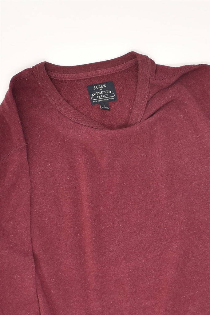 J. CREW Mens Sweatshirt Jumper Large Maroon Cotton | Vintage J. Crew | Thrift | Second-Hand J. Crew | Used Clothing | Messina Hembry 