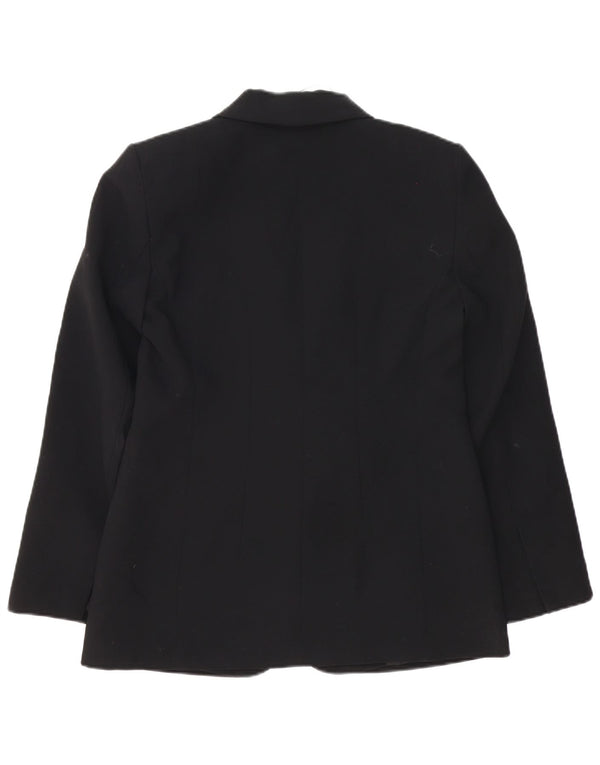 Zara Womens 1 Button Blazer Jacket UK 12 Medium Black Polyester