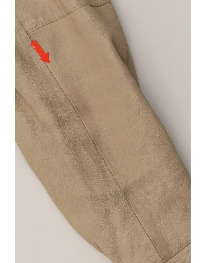 VINTAGE Mens Leather Jacket IT 52 XL Beige Leather Vintage Vintage and Second-Hand Vintage from Messina Hembry 