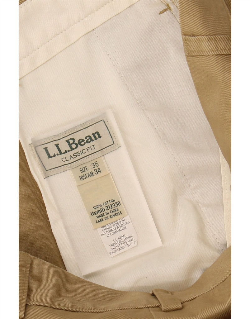 L.L.BEAN Mens Classic Fit Straight Chino Trousers W35 L34 Beige Cotton Vintage L.L.Bean and Second-Hand L.L.Bean from Messina Hembry 