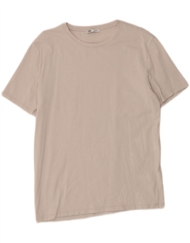 ZARA Mens T-Shirt Top XL Grey Cotton Vintage Zara and Second-Hand Zara from Messina Hembry 