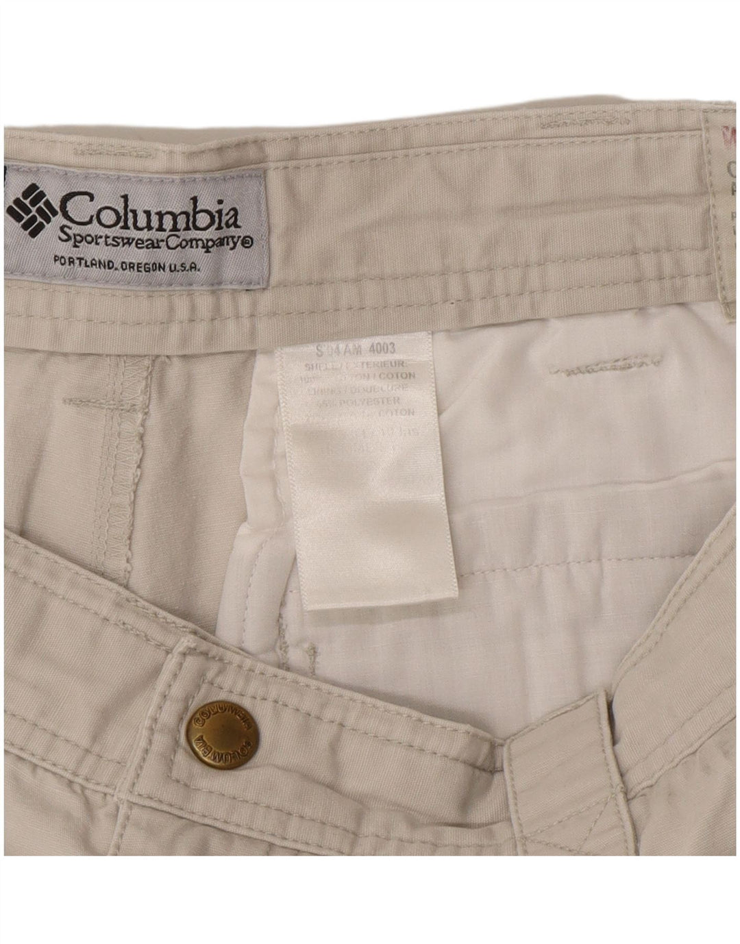 Columbia Mens Cargo Shorts W34 Large Beige Cotton