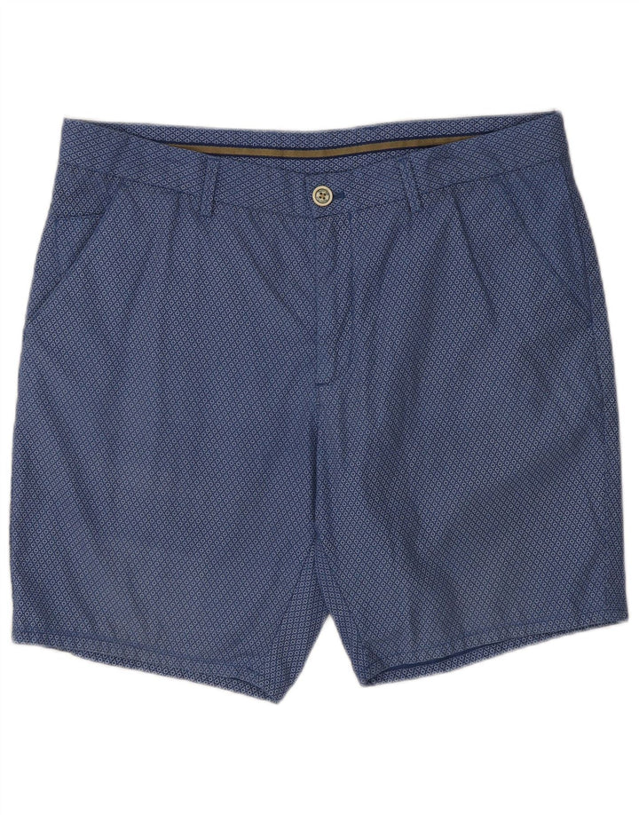 Massimo Dutti Mens Chino Shorts EU 44 Large W34 Navy Blue Spotted