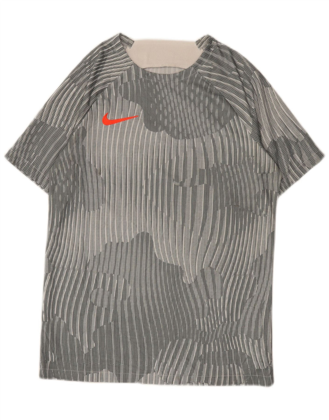 Nike Mens T-Shirt Top Medium Grey Striped Polyester