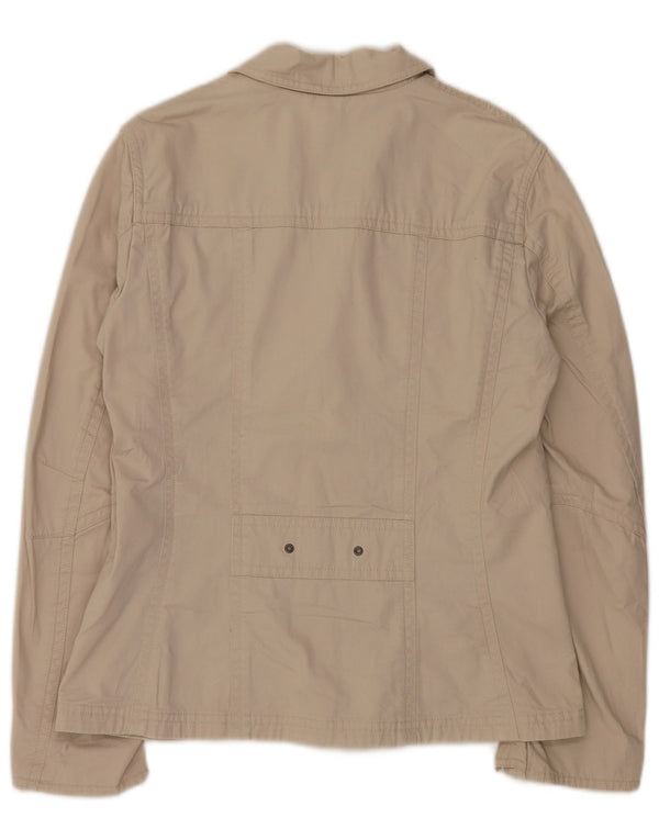 Invicta Womens Utility Jacket UK 16 Large Beige Cotton
