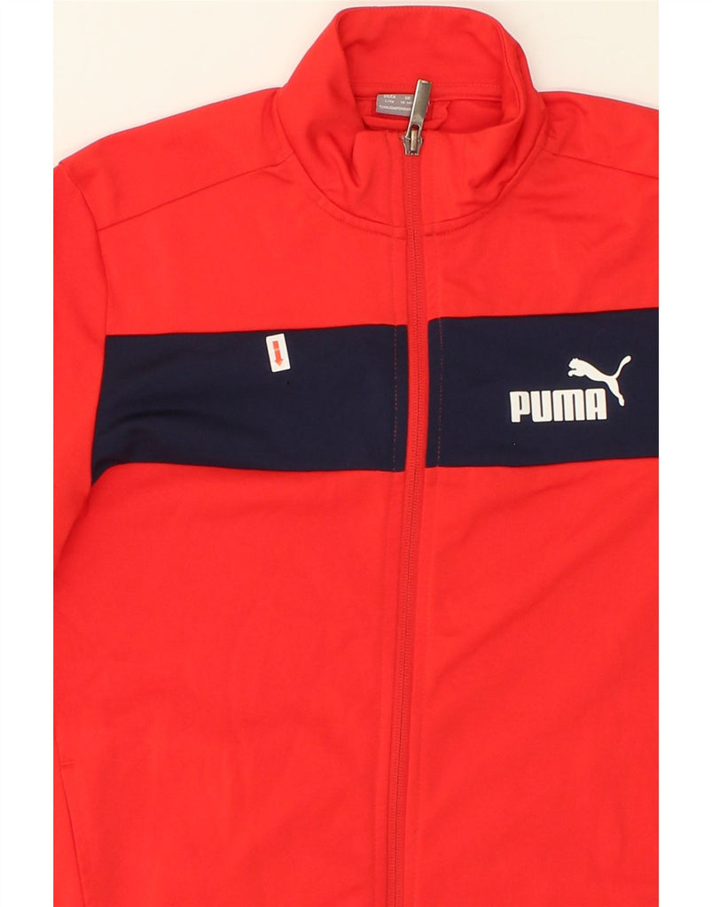 PUMA Boys Graphic Tracksuit Top Jacket 13-14 Years Red Striped Polyester | Vintage Puma | Thrift | Second-Hand Puma | Used Clothing | Messina Hembry 