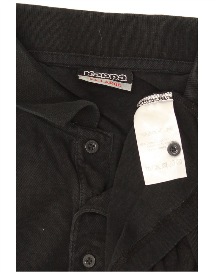 KAPPA Mens Polo Shirt 2XL Black Cotton