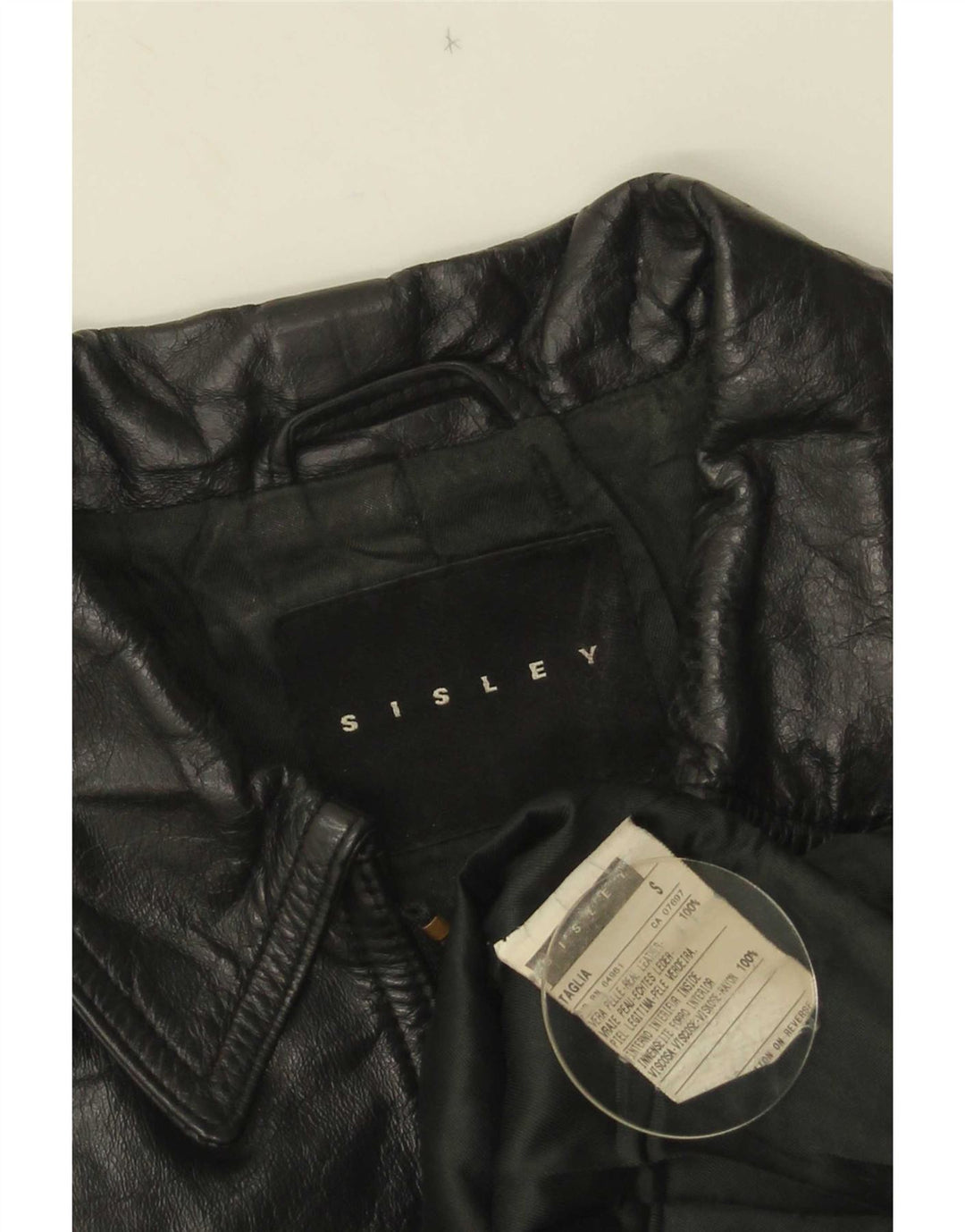 Sisley Womens Leather Jacket UK 10 Small Black Leather