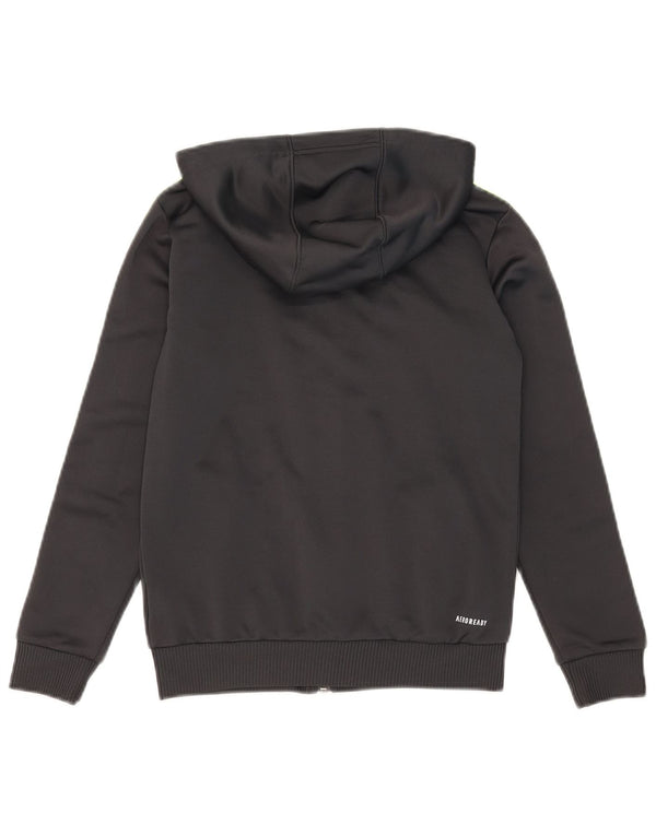 Adidas Girls Aeroready Zip Hoodie Sweater 9-10 Years Grey Polyester