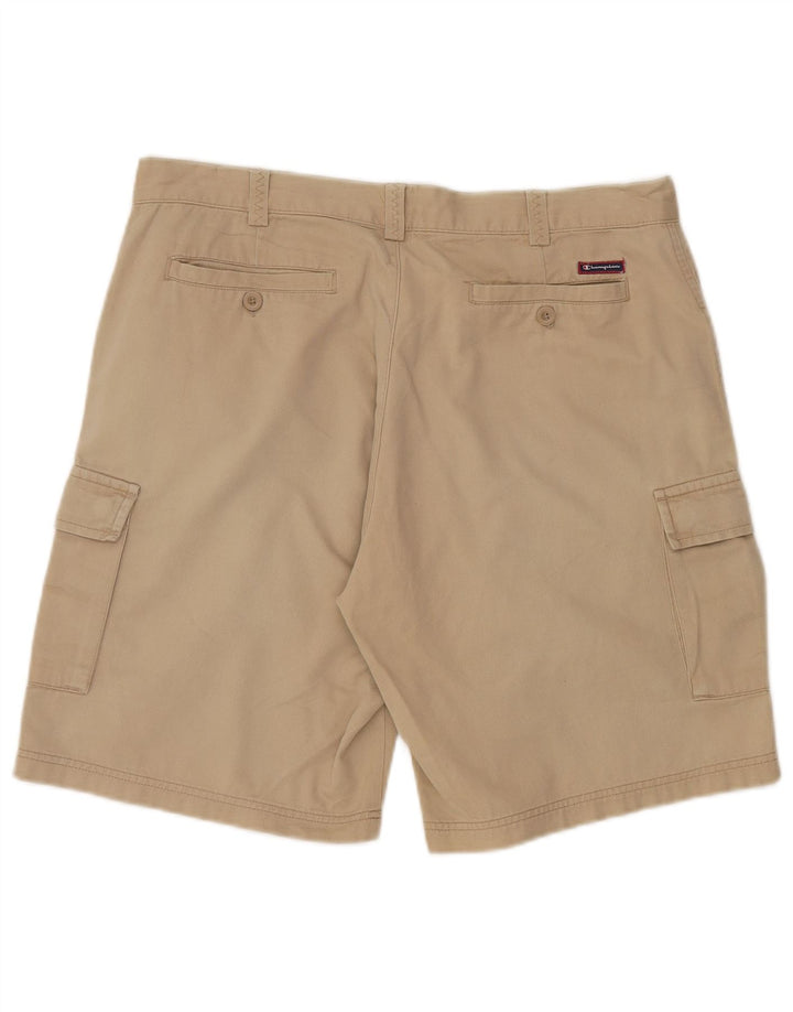 Champion Mens Cargo Shorts Large W36  Beige Cotton