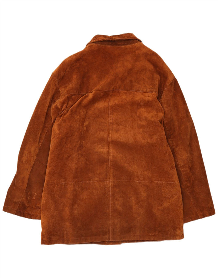 Pelletteria Womens Suede Jacket IT 48 XL Brown Leather