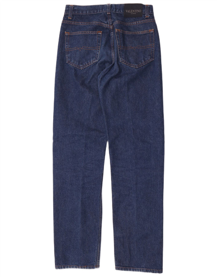 Valentino Mens Straight Jeans W32 L32 Blue Cotton