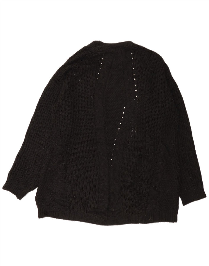 Lipsy Womens Longline Open Cardigan Sweater UK 12 Medium Black