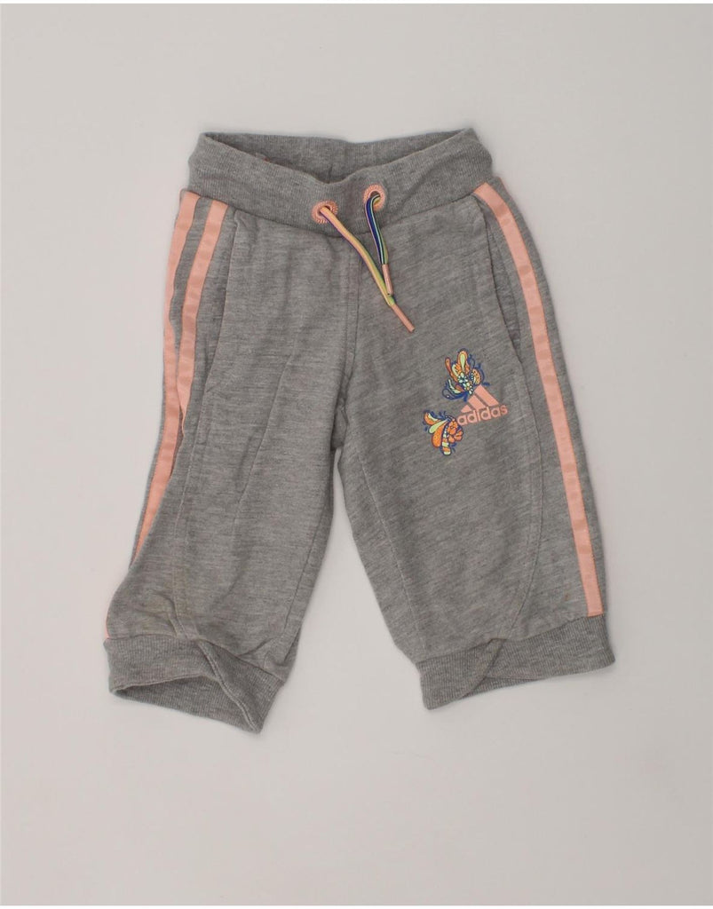 ADIDAS Girls Capri Tracksuit Trousers Joggers 2-3 Years Grey Cotton | Vintage Adidas | Thrift | Second-Hand Adidas | Used Clothing | Messina Hembry 