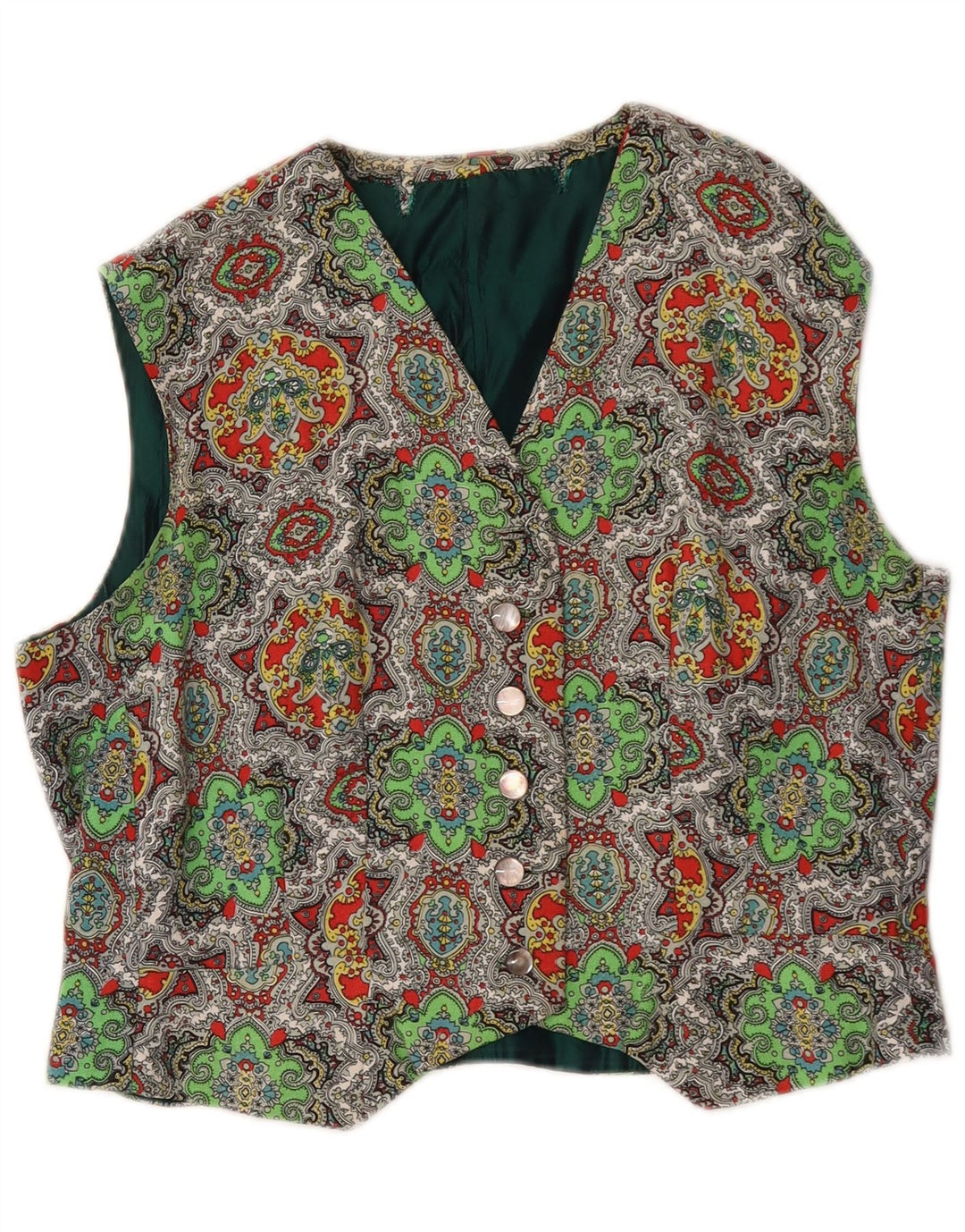Vintage Womens Waistcoat UK 16 Large Multicoloured Paisley