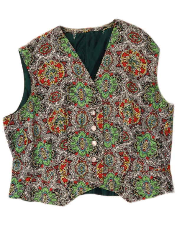 Vintage Womens Waistcoat UK 16 Large Multicoloured Paisley