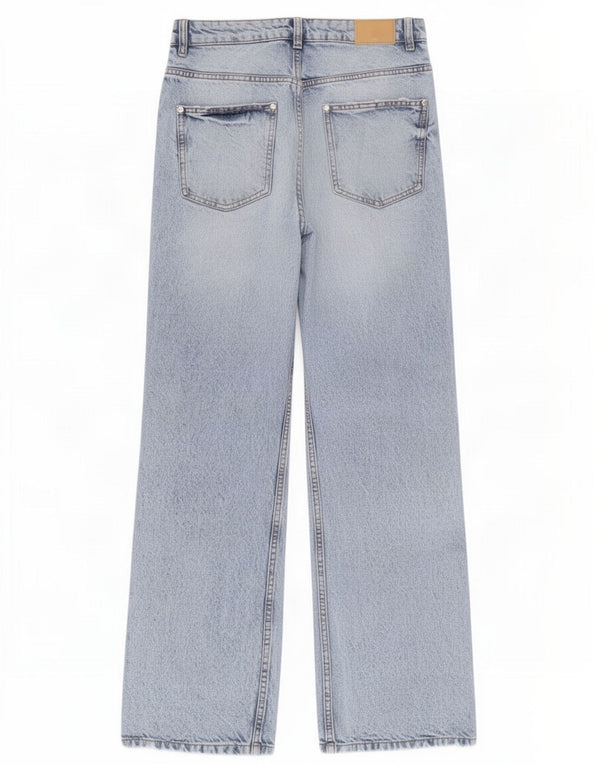 Zara Womens Wide Leg Jeans EU 40 Medium W30 L30 Blue Cotton