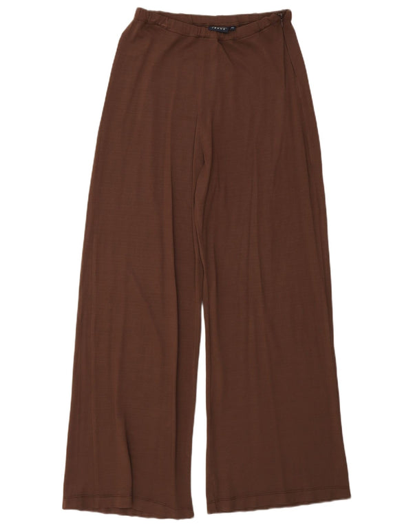 Trussardi Womens Wide Leg Casual Trousers IT 44 Medium W28 L29 Brown